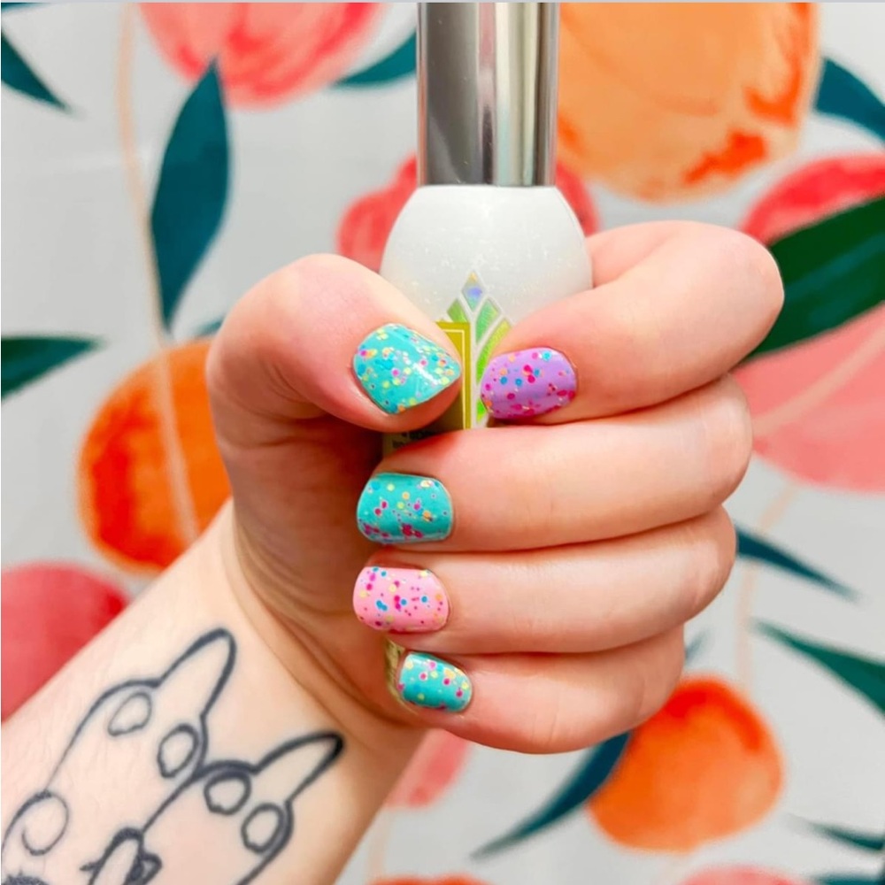 *Retired* Color Street: Botanical Burst | Pink Blue Glitter Clear Overlay Spring - Picture 9 of 14
